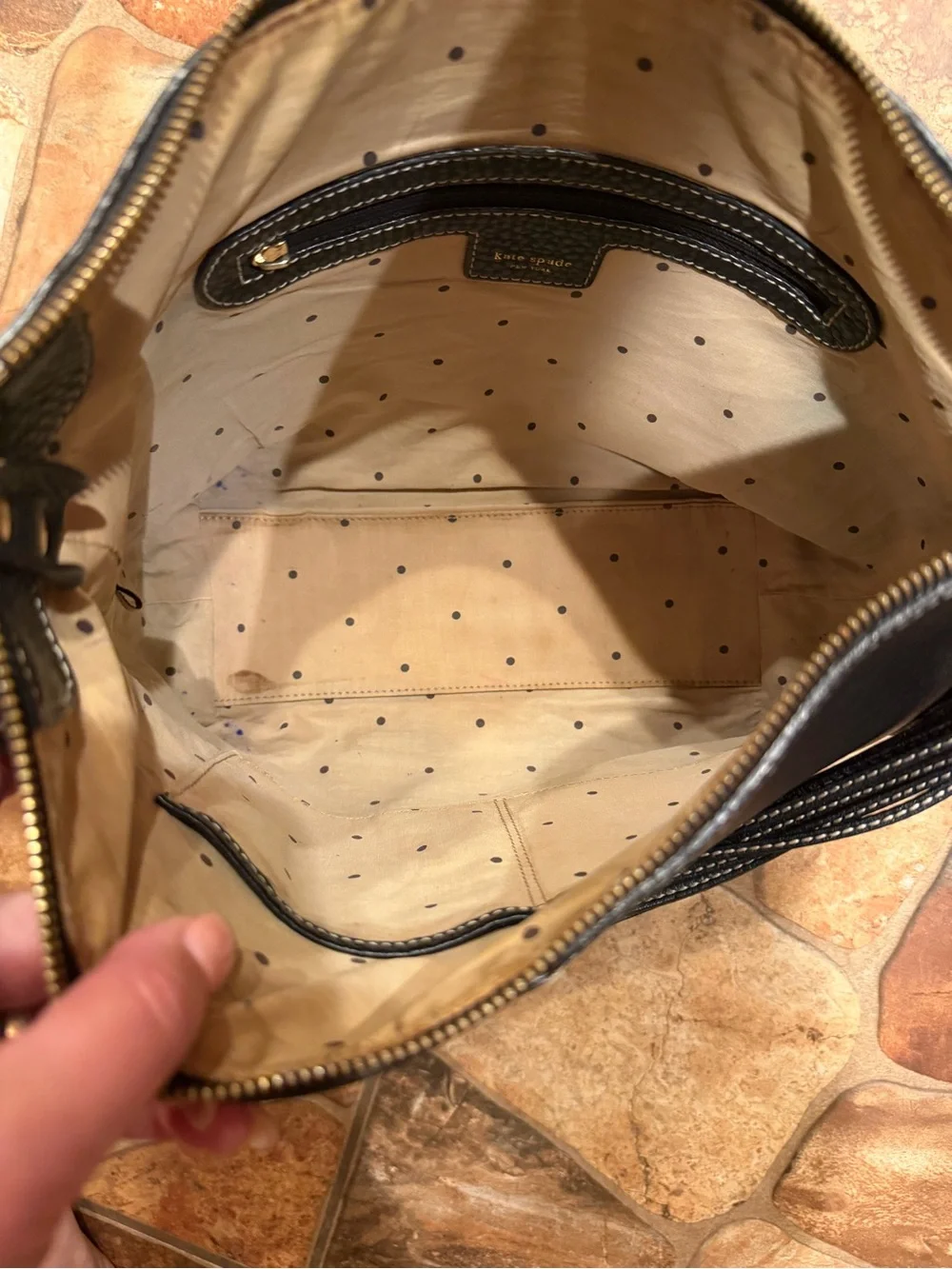 kate spade Vintage Nori Hobo Shoulder Bag Pebbled Leather Multi Strand Handle